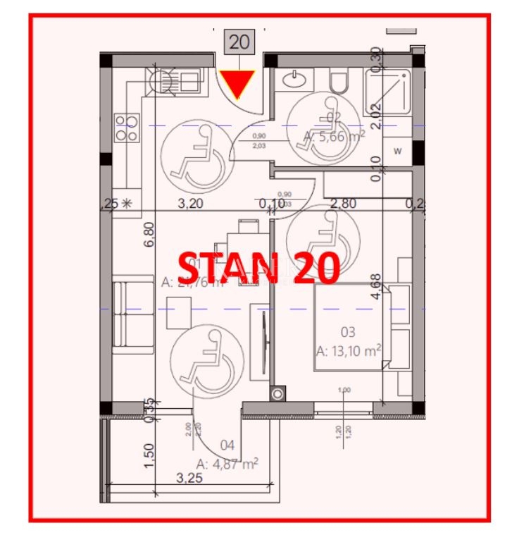 Istra, Pula - moderno enosobno stanovanje 42m² z balkonom