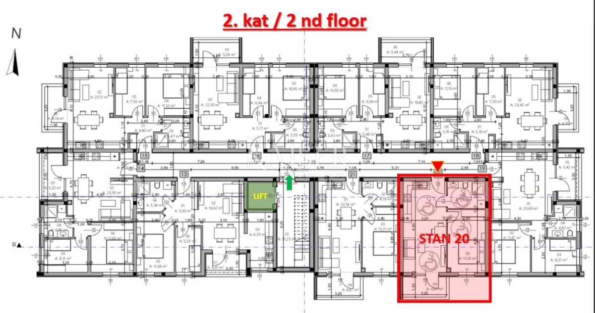 Istra, Pula - moderno enosobno stanovanje 42m² z balkonom