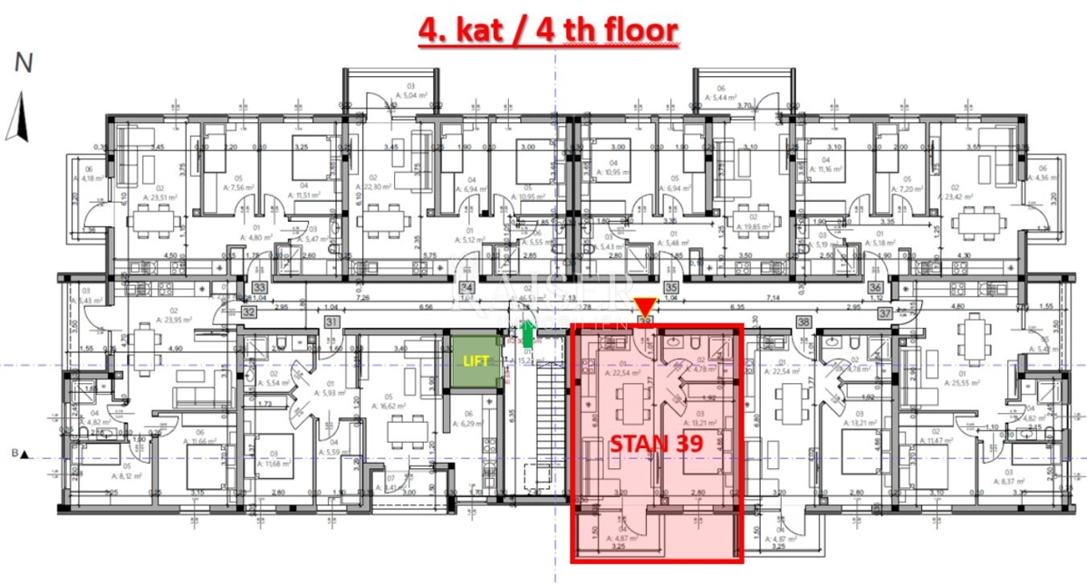 Istra, Pula - moderno enosobno stanovanje 42m² z balkonom