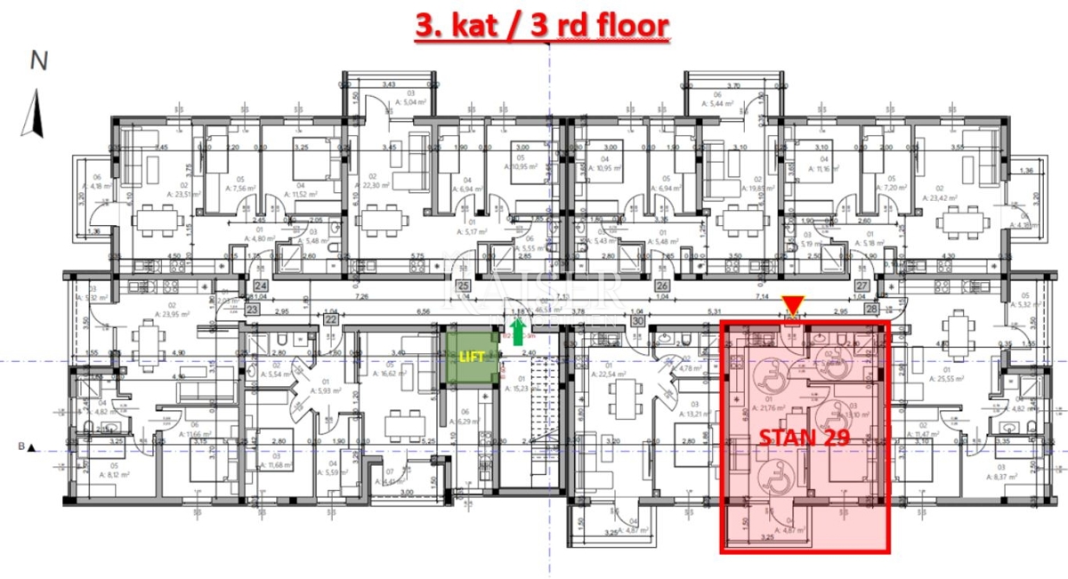 Istra, Pula - moderno enosobno stanovanje 42m² z balkonom