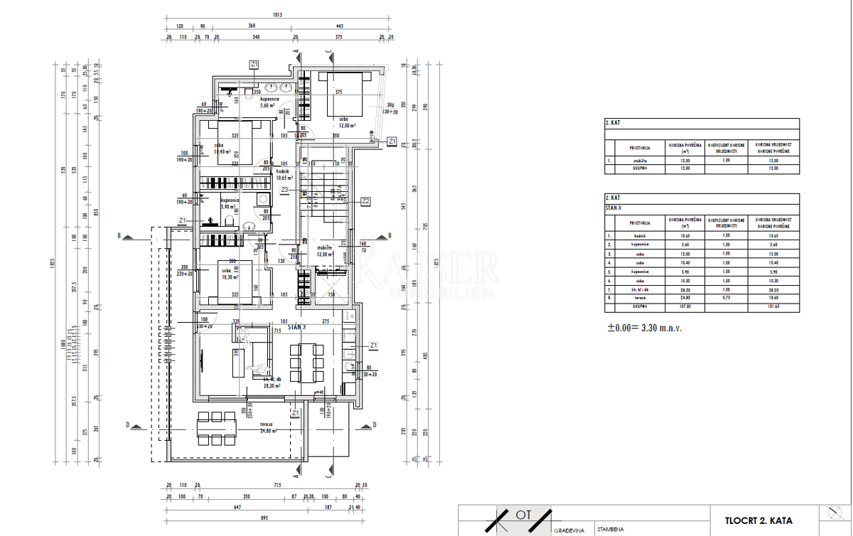 Stanovanje Sukošan, 91,95m2