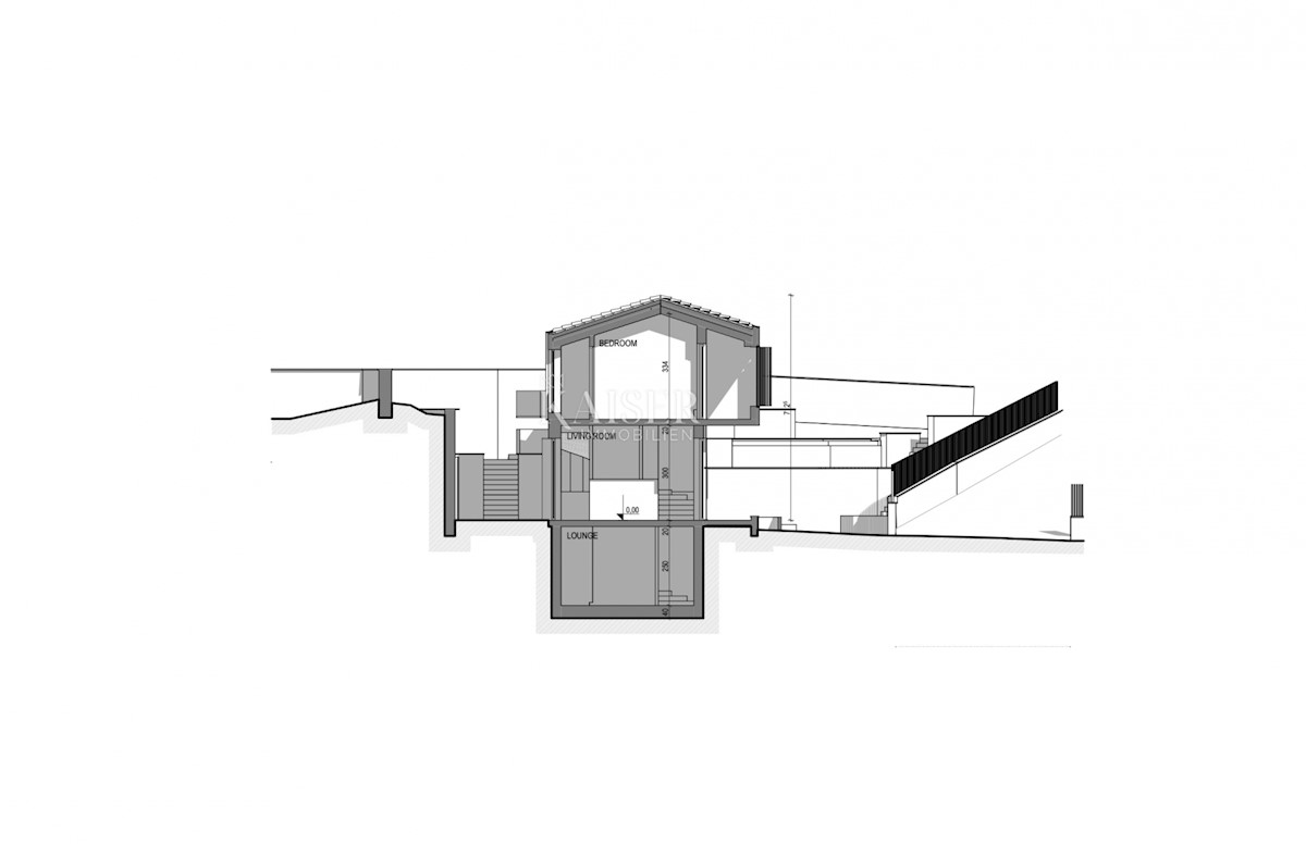 Rabac - gradbeno zemljišče z idejno zasnovo, 505 m2