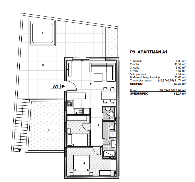 Trogir, Čiovo - apartmaji v luksuznem kompleksu, 200 m od morja 