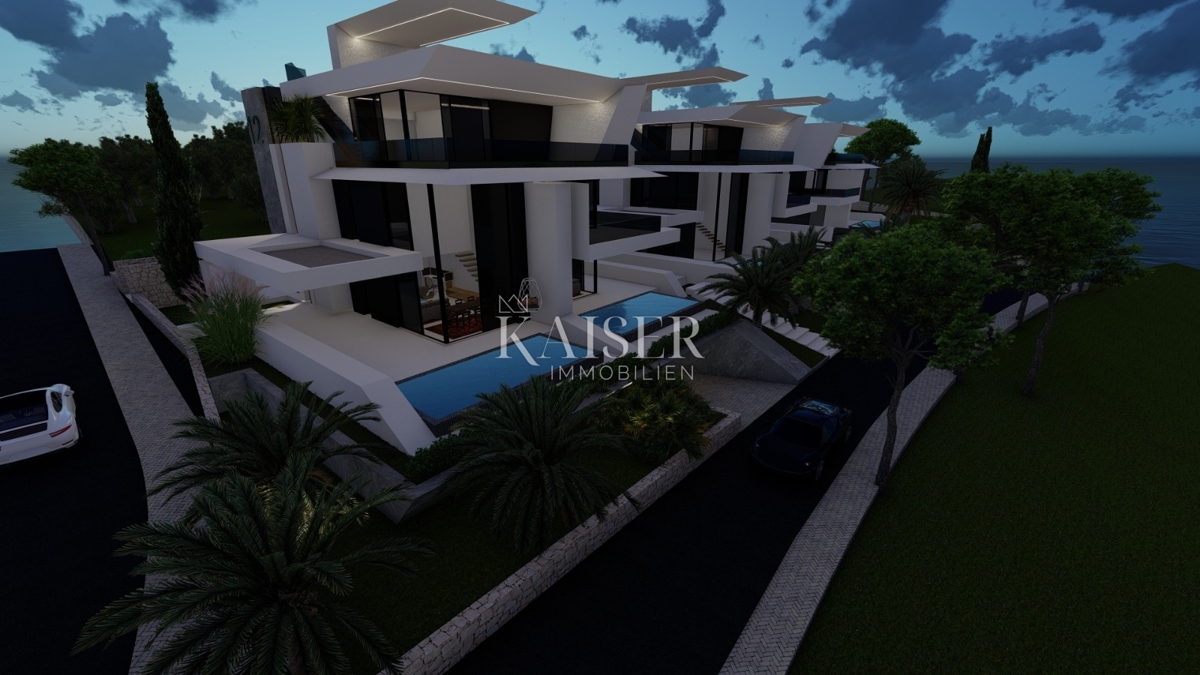 Krk, Njivice - apartma 2 spalnici + dnevna soba, 80m2, novogradnja