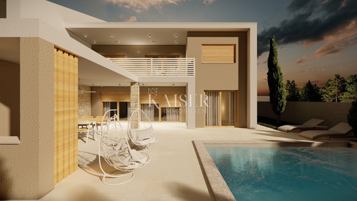 Istra, Vodnjan - moderna polsamostojna vila 260m2 z bazenom v mirnem okolju