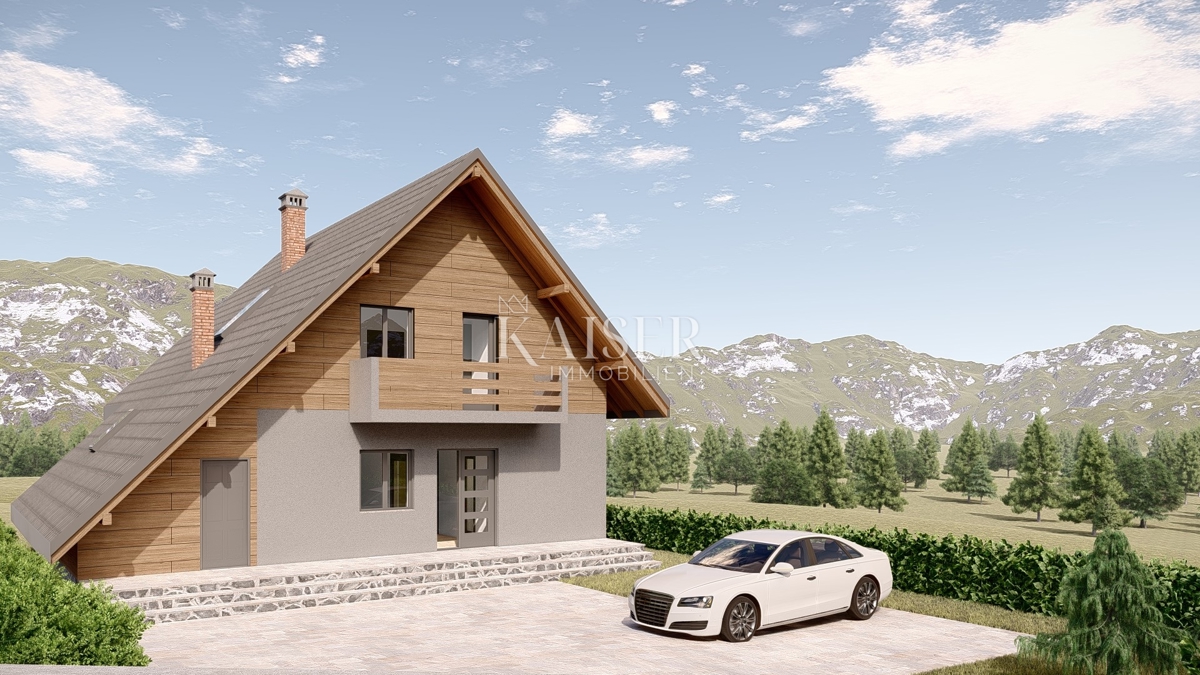 Ravna Gora, Stari Laz - gradbeno zemljišče 1500 m2 z gradbenim dovoljenjem