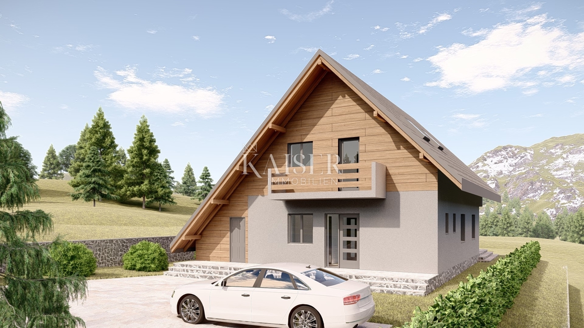 Ravna Gora, Stari Laz - gradbeno zemljišče 1500 m2 z gradbenim dovoljenjem