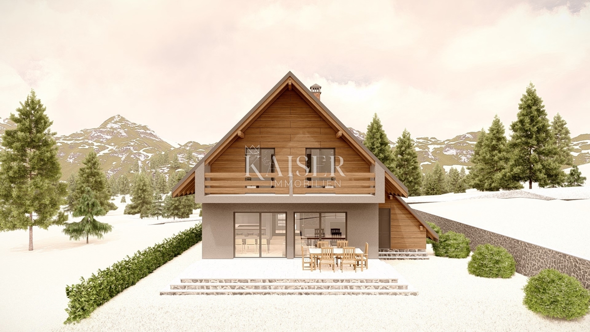 Ravna Gora, Stari Laz - gradbeno zemljišče 1500 m2 z gradbenim dovoljenjem