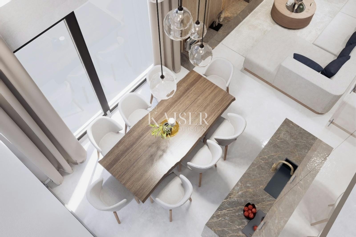 Vodice - Luksuzna moderna vila z bazenom in garažo 300 metrov od morja