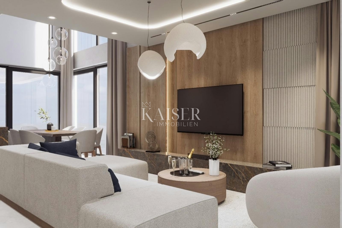 Vodice - Luksuzna moderna vila z bazenom in garažo 300 metrov od morja