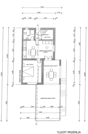 Pag, Novalja - hiša 117m2 z garažo in vrtom