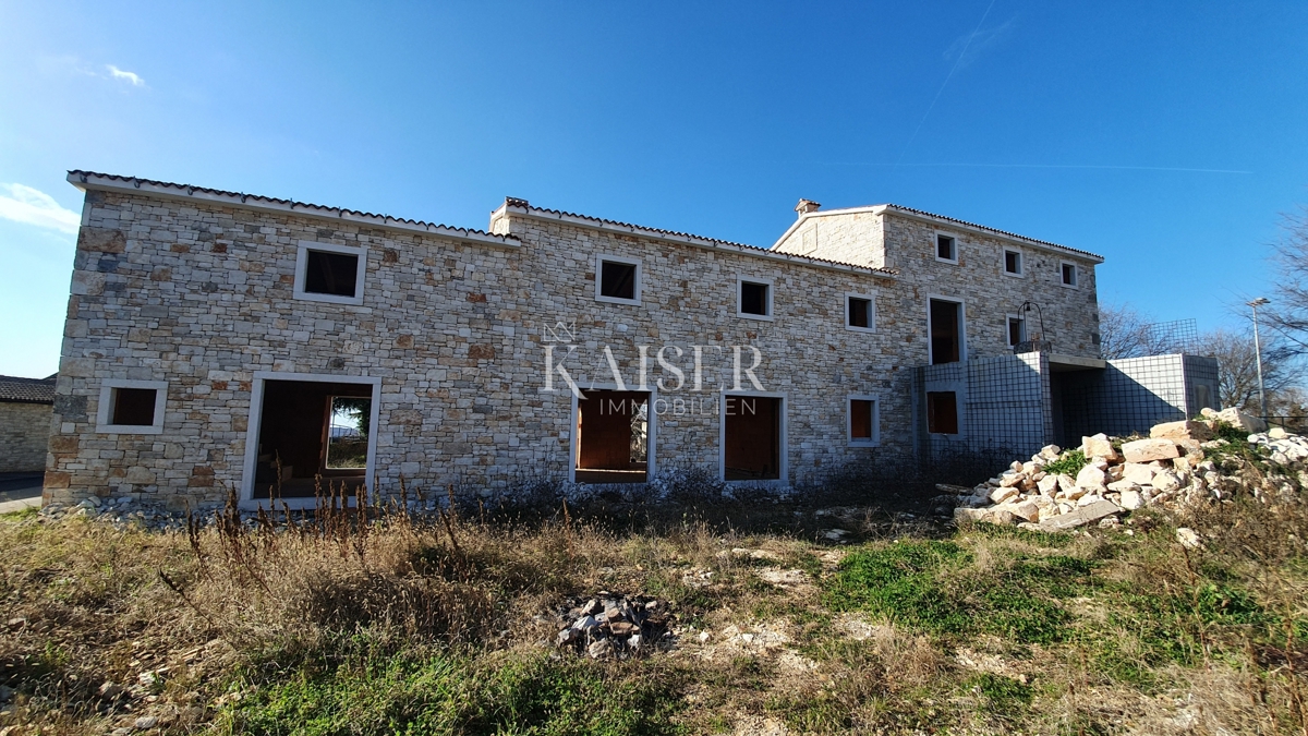 Istra - Lovreč, kamnita roh bau vila s pogledom na morje