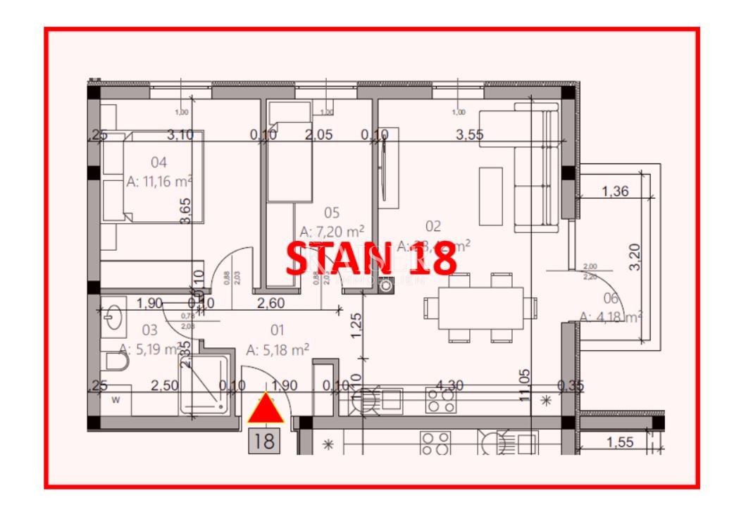 Istra, Pula - moderno stanovanje 54m² z balkonom