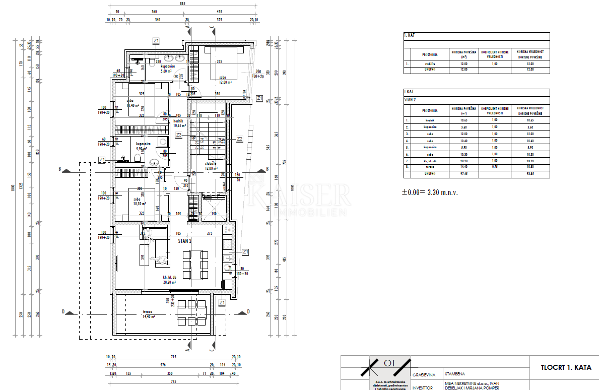 Stanovanje Sukošan, 91,95m2