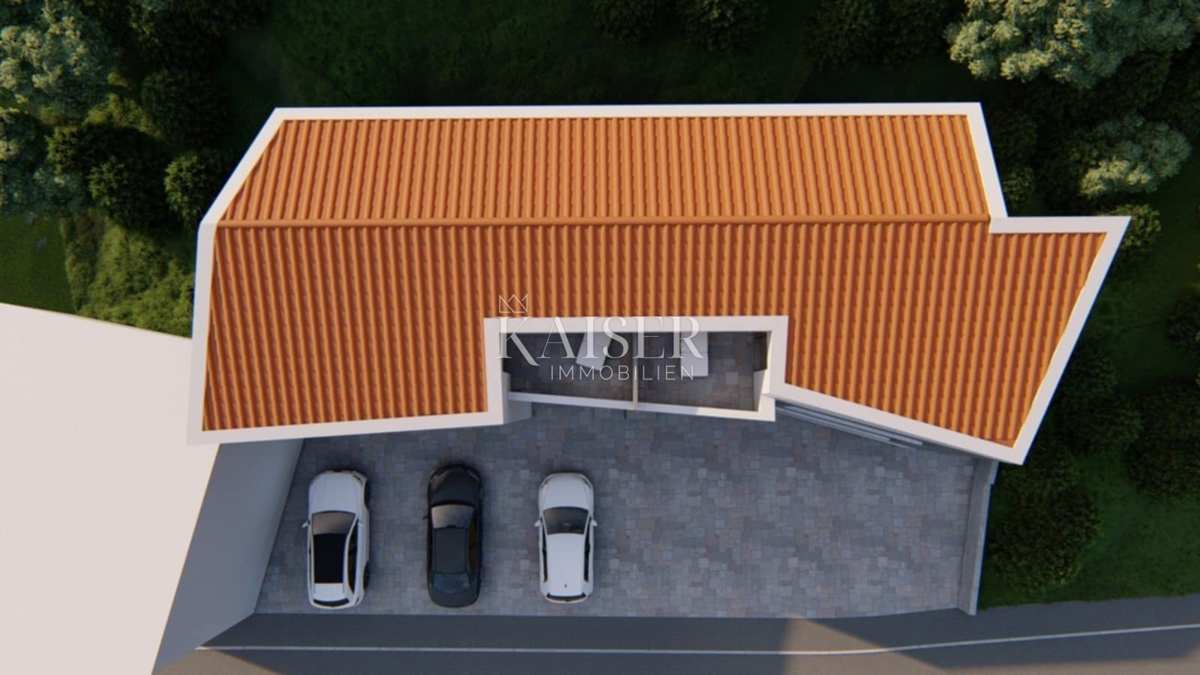 Otok Krk, Vrbnik - dvonadstropno stanovanje 95m2 s pogledom na morje