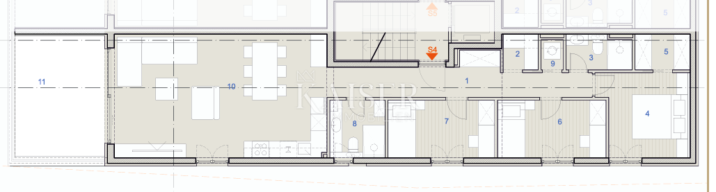 Kaštel Sućurac, Split - Luksuzno trisobno stanovanje S4 s pogledom na morje, prva vrsta do morja