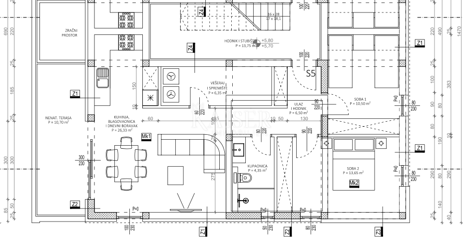 Stanovanje Privlaka, 90,71m2