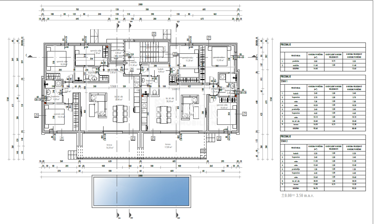 Stanovanje Sukošan, 91,95m2