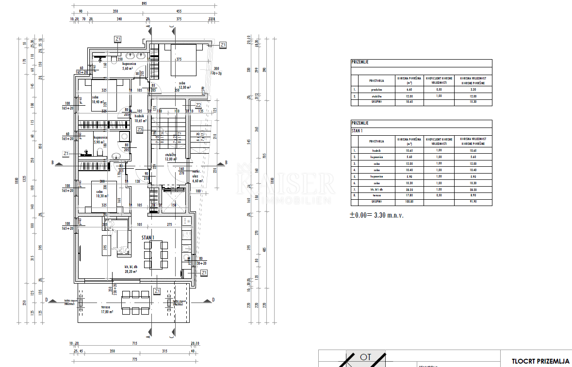 Stanovanje Sukošan, 91,95m2