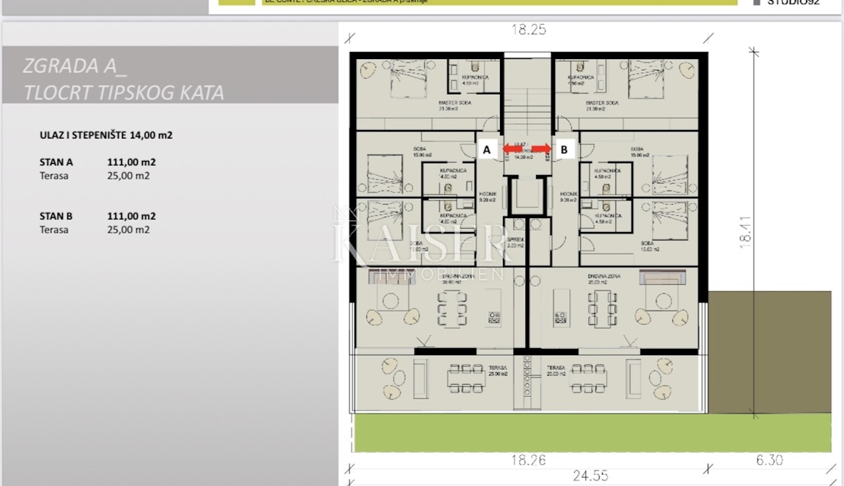 Rabac - zazidljivo zemljišče s projektom za 3 stanovanjske objekte