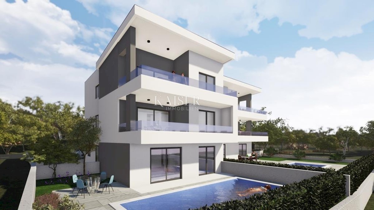 Malinska, otok Krk - apartma 110m² z bazenom in pogledom na morje