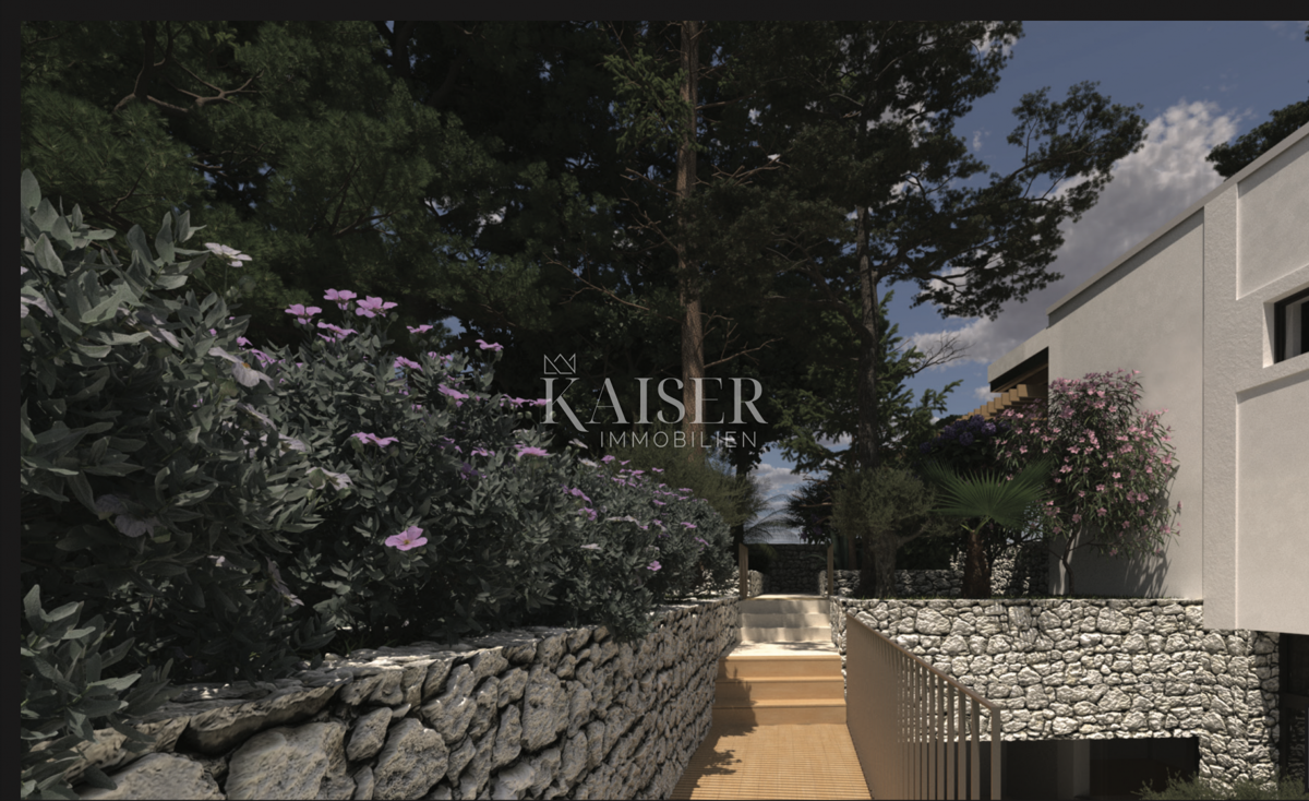 Opatija, Mošćenice - Vaš pogled na Kvarner, gradbeno zemljišče z gradnjo luksuzne vile v teku 