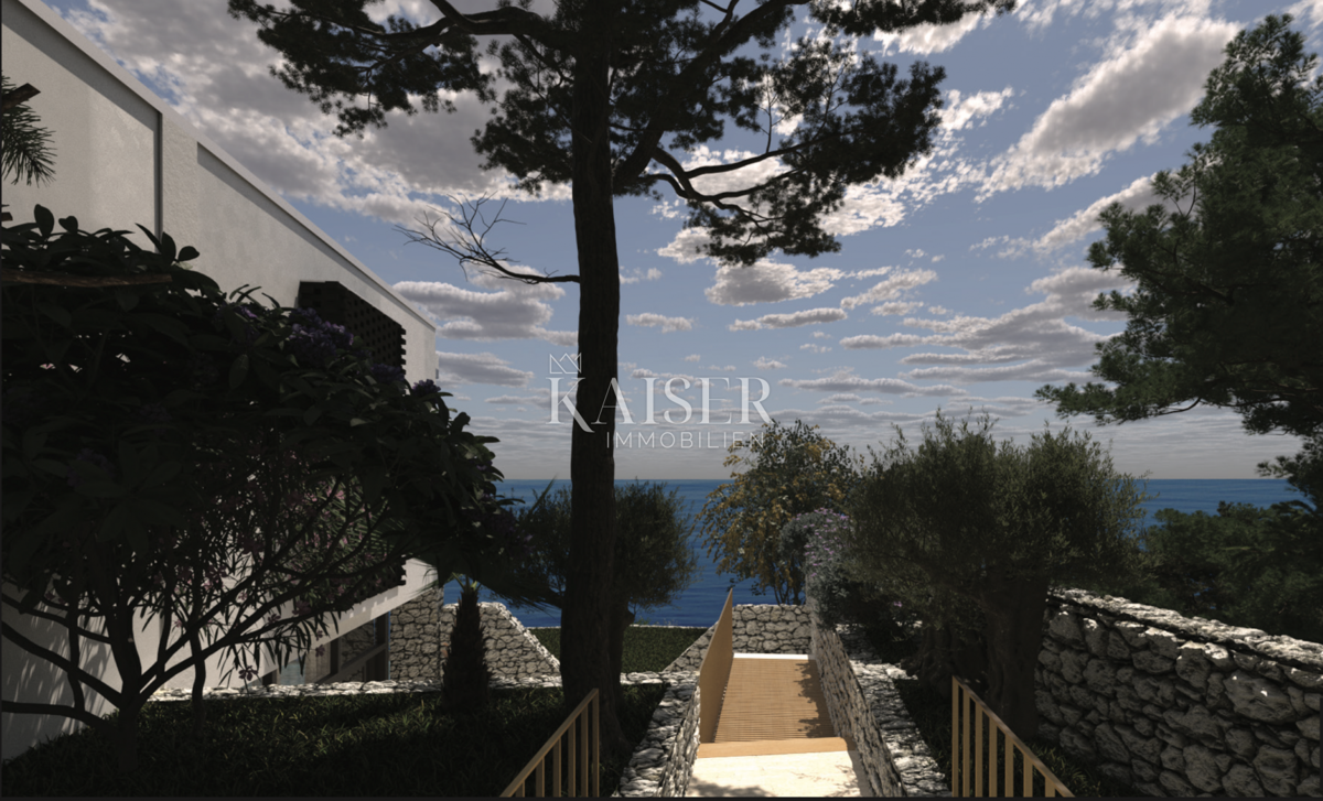 Opatija, Mošćenice - Vaš pogled na Kvarner, gradbeno zemljišče z gradnjo luksuzne vile v teku 