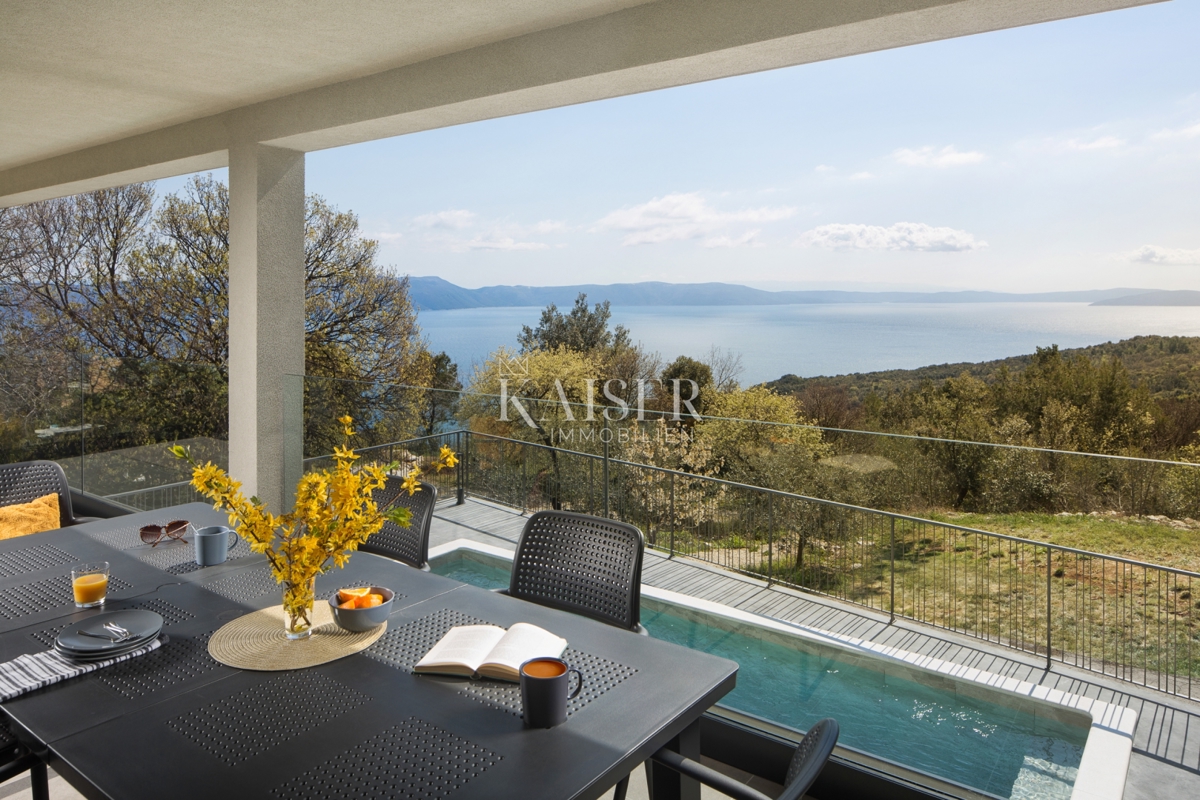Istra, Labin - Čudovita vila s pogledom na morje in otok Cres