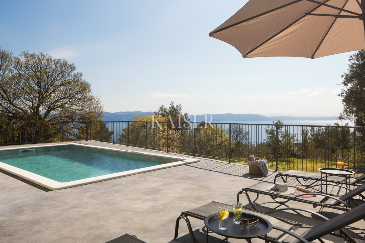 Istra, Labin - Čudovita vila s pogledom na morje in otok Cres