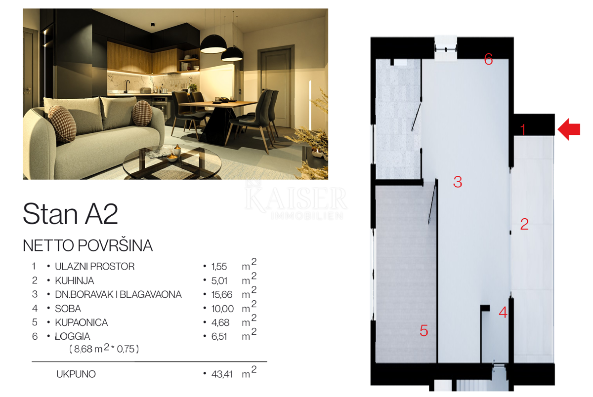 Stanovanje Rogoznica, 1m2