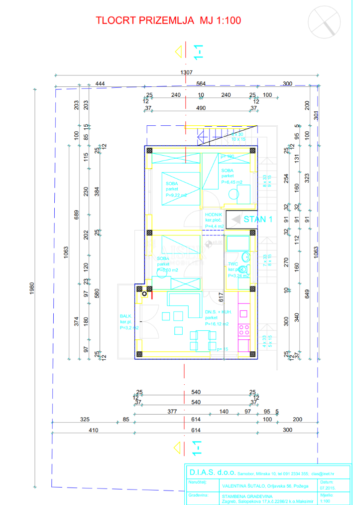 Stanovanje Maksimir, 62,74m2