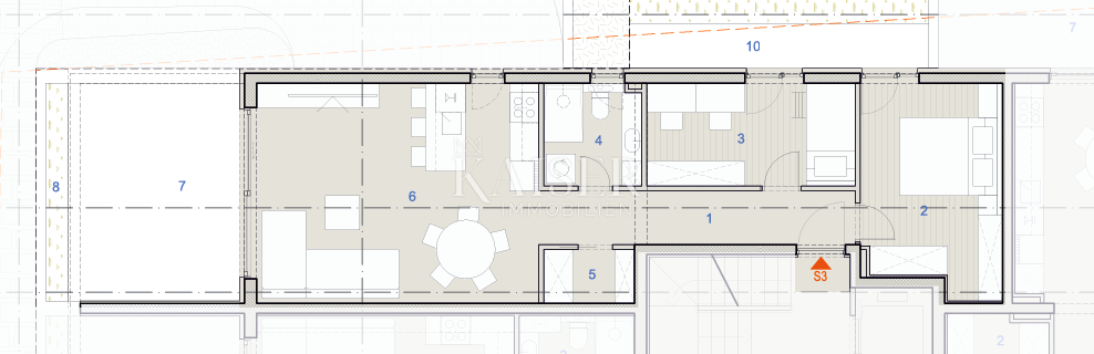 Kaštel Sućurac, Split - Udobno dvosobno stanovanje (S3) v pritličju z zasebnim vrtom