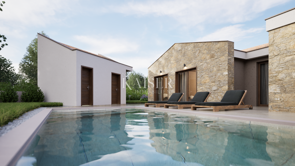 Istra - Barban, nova enonadstropna hiša z bazenom