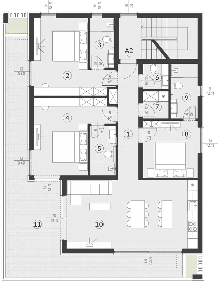 Istra, Medulin - luksuzno stanovanje 130m2 z garažo