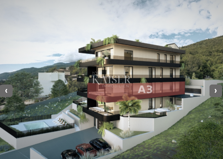 Opatija - Ičići, ekskluzivno trosobno stanovanje s panoramskim pogledom na morje