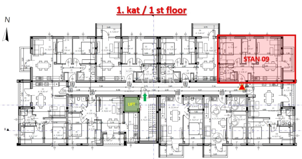 Istra, Pula - moderno stanovanje 54m2 v novogradnji