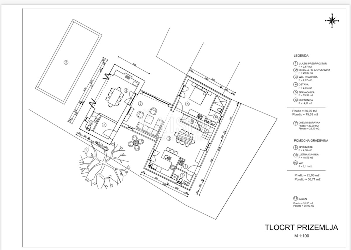 Istra, Kotli - hiša v gradnji z veliko parcelo 2400 m2 + 5100 m2