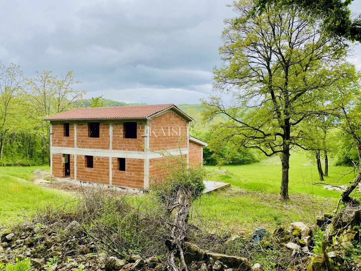 Istra, Kotli - hiša v gradnji z veliko parcelo 2400 m2 + 5100 m2