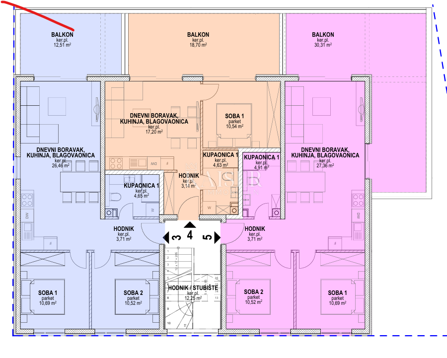 Pag, Povljana - apartmaji v novogradnji, 180 m od plaže