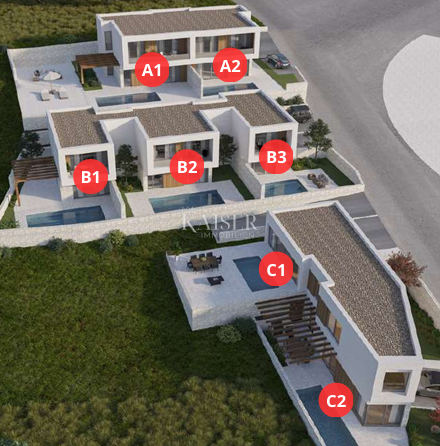 Crikvenica - hiša 95m2 s panoramskim razgledom in bazenom