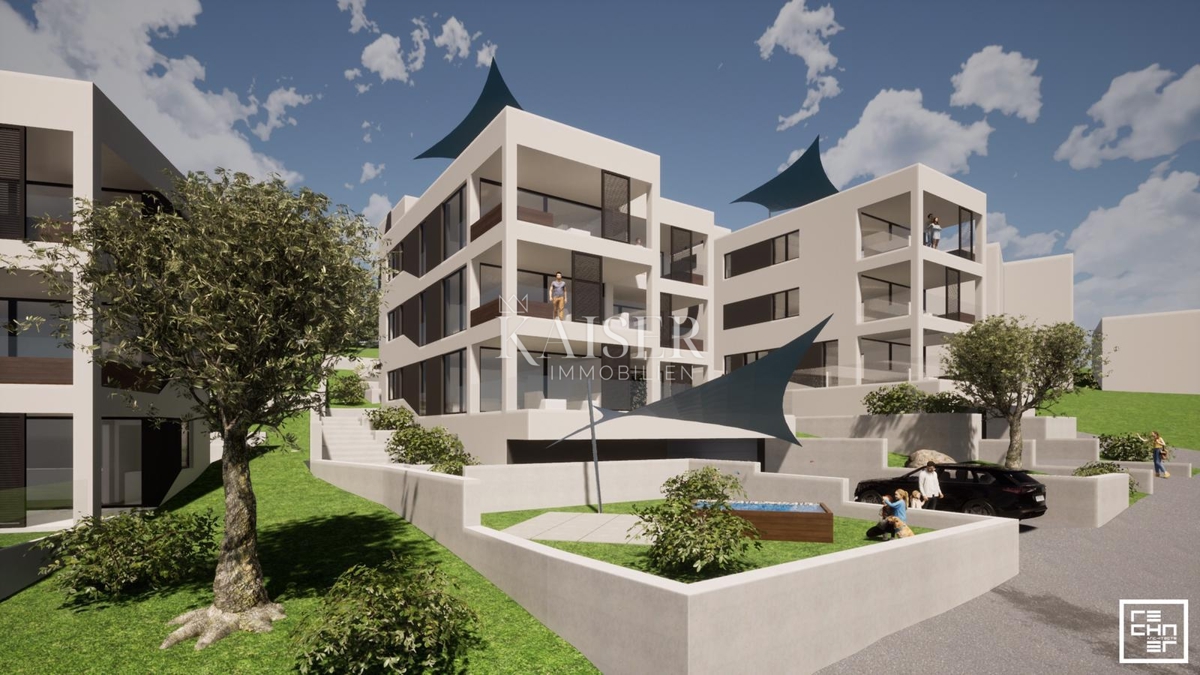 Luksuzno stanovanje v pritličju (Apartma 1) s prostornim zasebnim vrtom, Mandalina - Šibenik