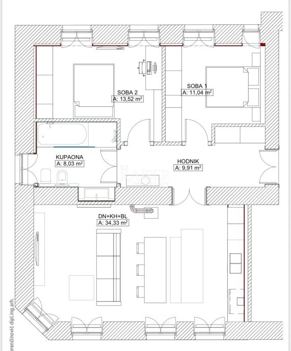 Reka, Bulevard - dvosobno prenovljeno stanovanje na iskani lokaciji