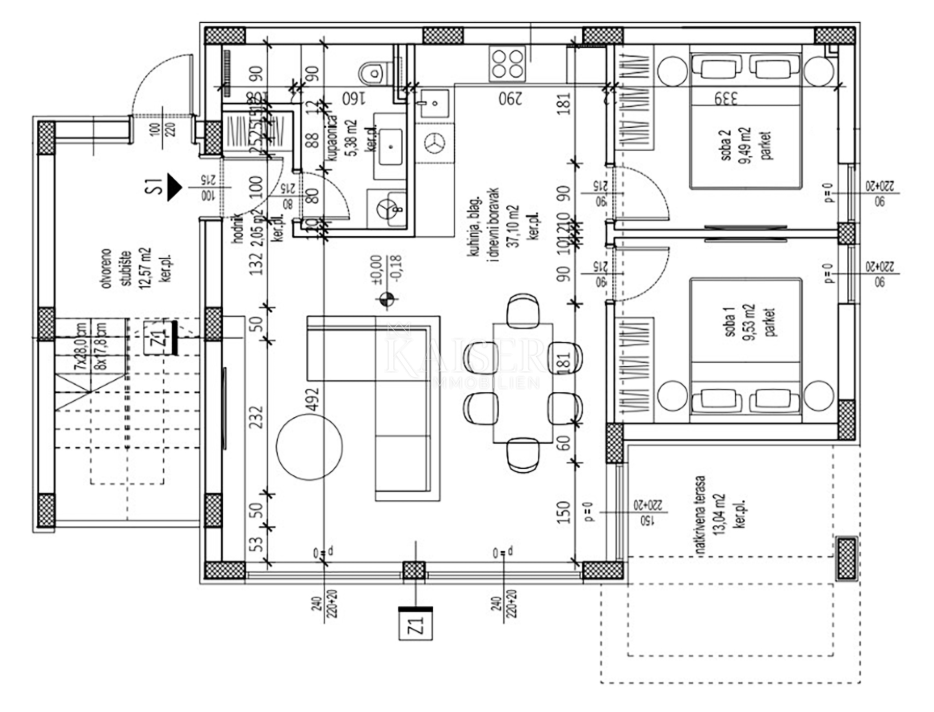 Petrčane - Zadar, Ekskluzivni penthouse na celotnem nadstropju s strešno teraso