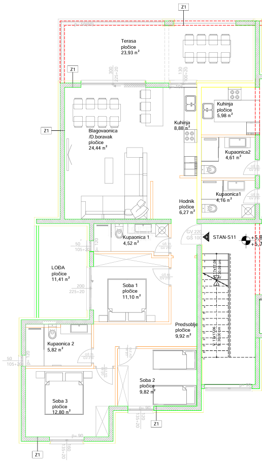 Čiovo, Luksuzni penthouse s strešno teraso in panoramskim pogledom na morje