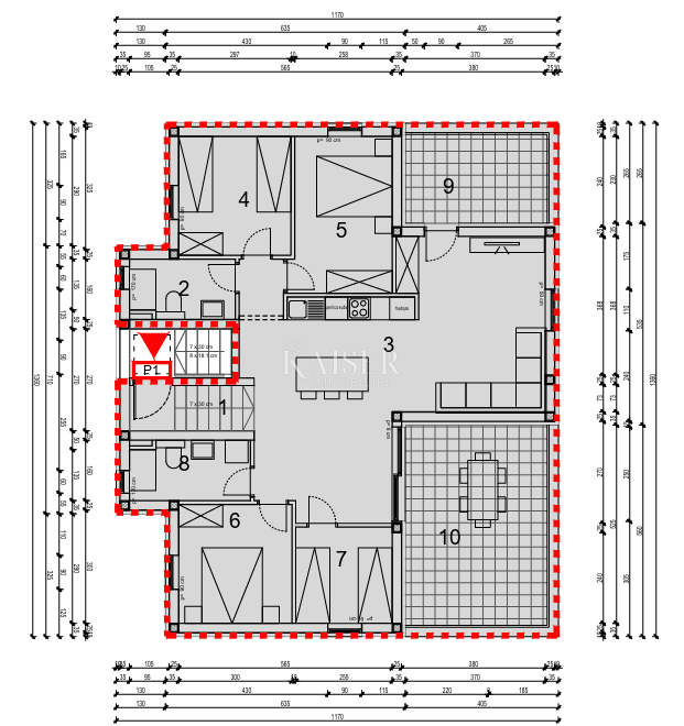 Grebaštica, Šibenik - Prostorno trisobno stanovanje z dvema velikima ložama, 100 m od morja