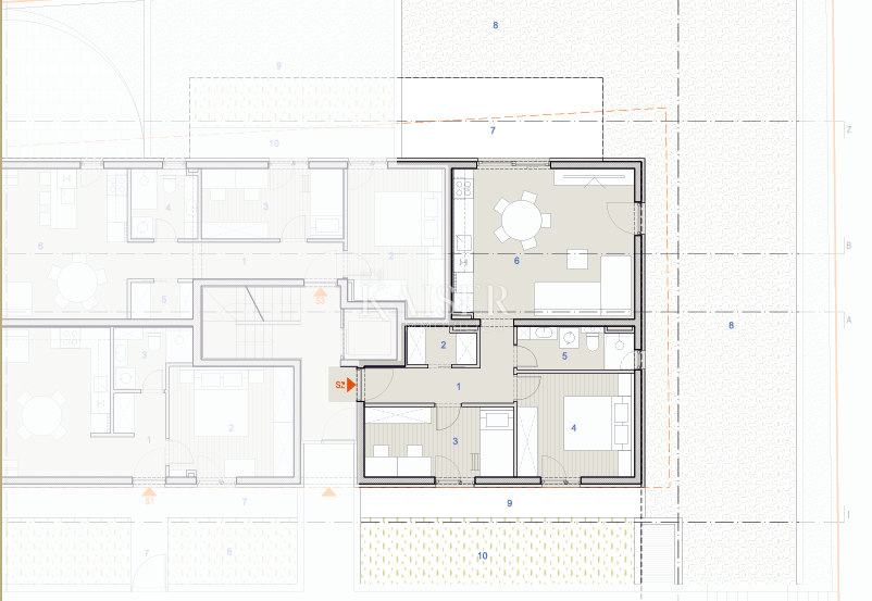 Kaštel Sućurac, Split - Moderno stanovanje (S2) v pritličju z velikim zasebnim vrtom