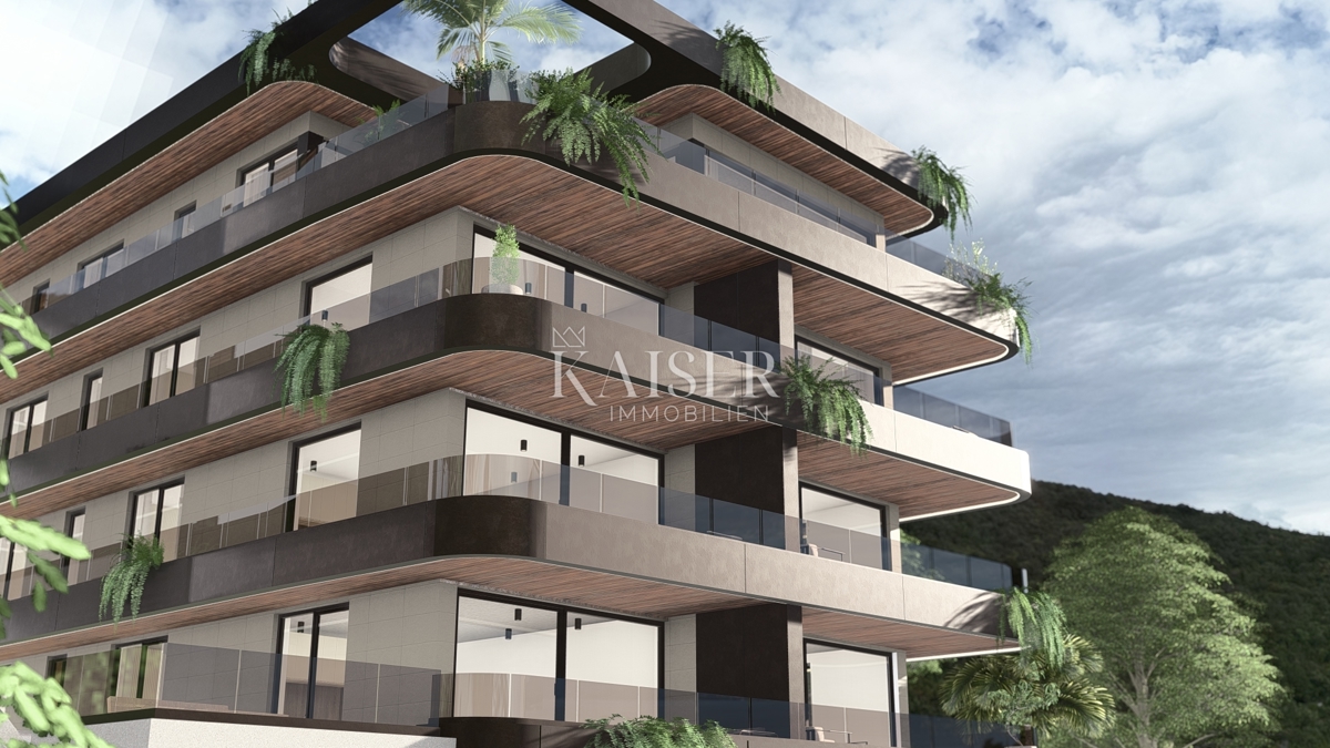 Opatija – Ičići: Luksuzni apartma z zasebnim vrtom in panoramskim pogledom na Kvarnerski zaliv