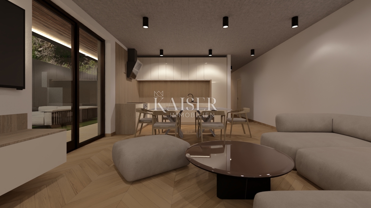 Opatija – Ičići: Luksuzni apartma z zasebnim vrtom in panoramskim pogledom na Kvarnerski zaliv