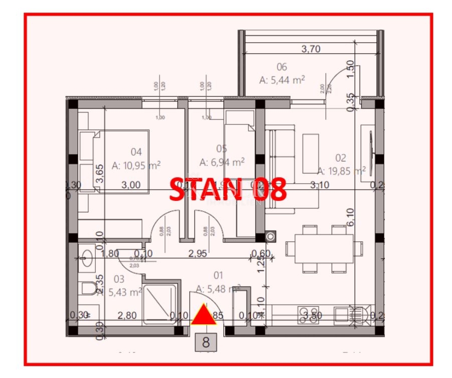 Istra, Pula - stanovanje 52m2 v novogradnji na odlični lokaciji