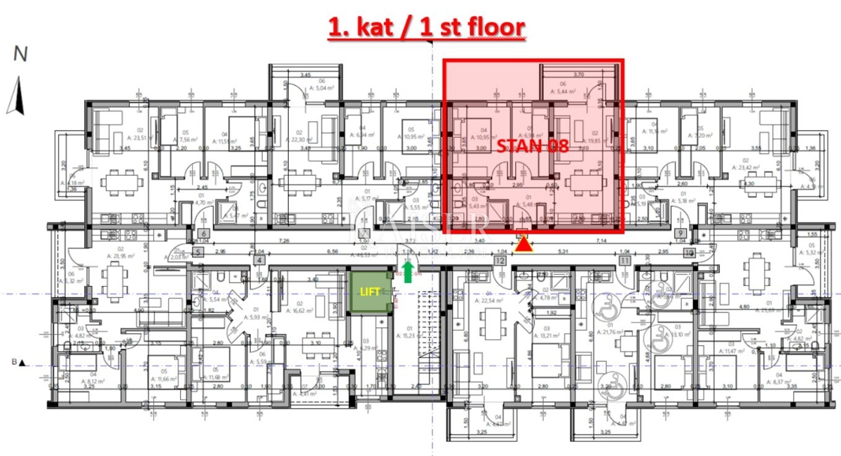 Istra, Pula - stanovanje 52m2 v novogradnji na odlični lokaciji